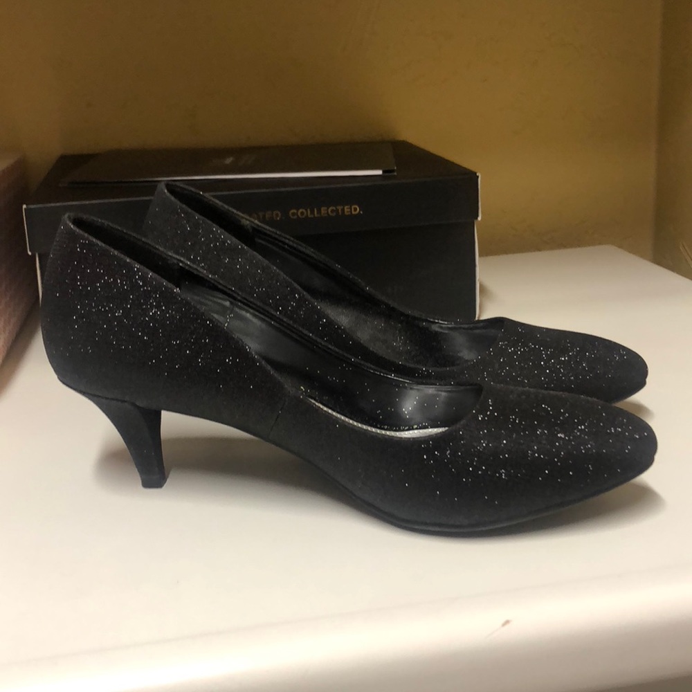 Black sparkly heels